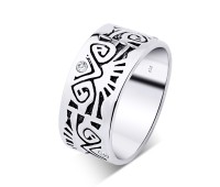 Elaborate Patterns Silver Ring TXR-23